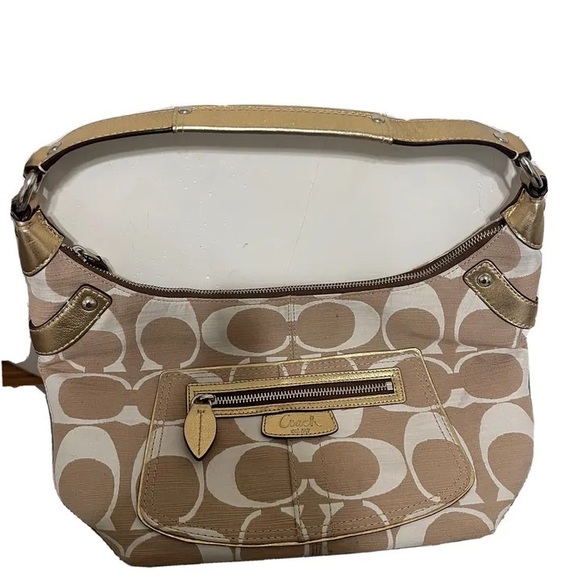 Coach bag Tan and Gold and White